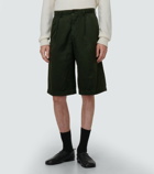 Dries Van Noten - Pleated high-rise twill Bermuda shorts
