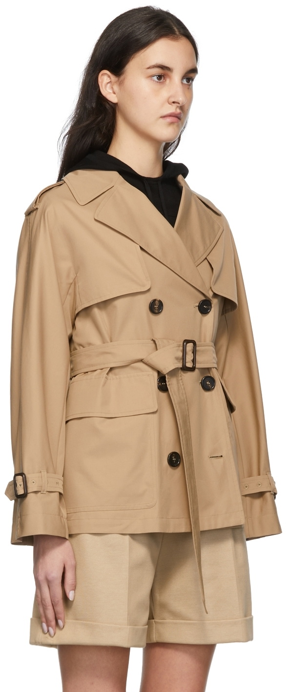 Max Mara Tan Gabardine 'Ctrench' Trench Coat Max Mara