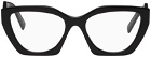 Prada Eyewear Black Cat-Eye Glasses
