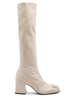 Courrèges 75 Crinkled Vinyl Knee-high Boots Taupe