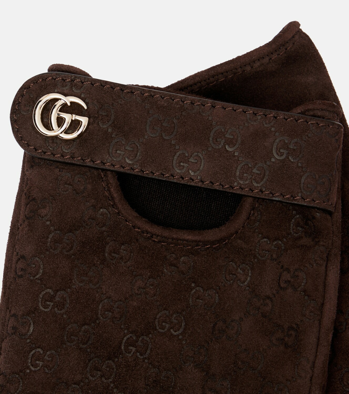 Gucci GG jacquard suede gloves