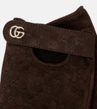 Gucci GG jacquard suede gloves