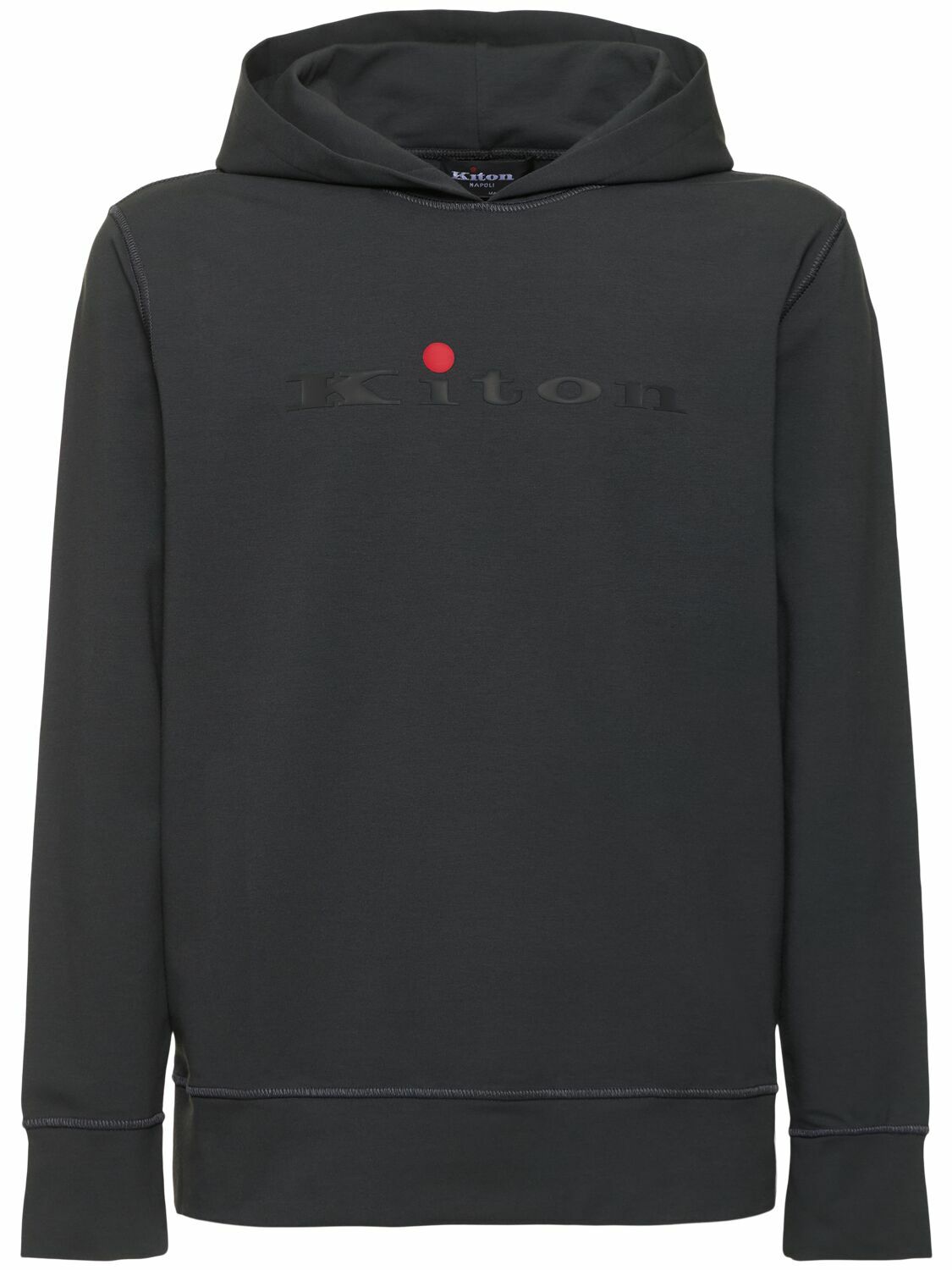 Kiton【スウェットシャツ☆ネイビー】関税送料込 フーバー コットンエアサンドスウェットシャツ ネイビー LL