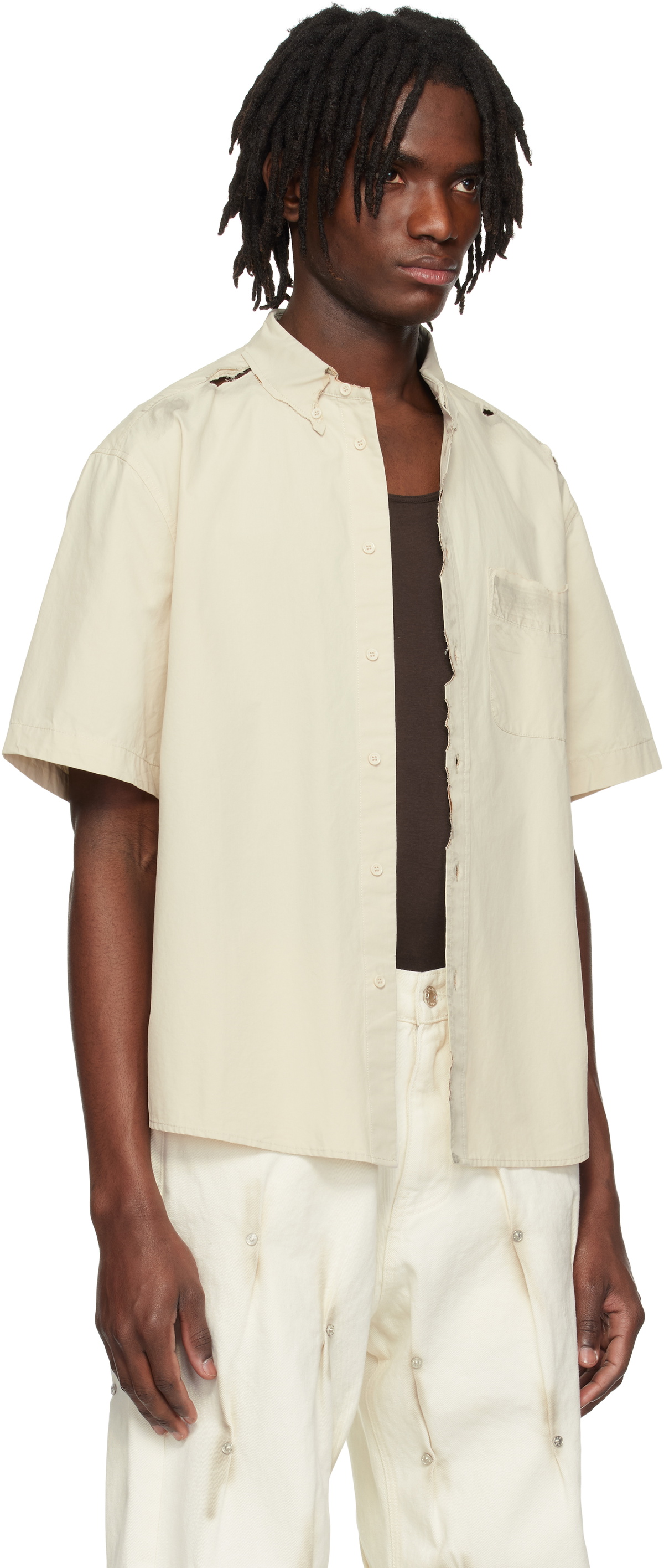 KUSIKOHC Beige Burned Shirt