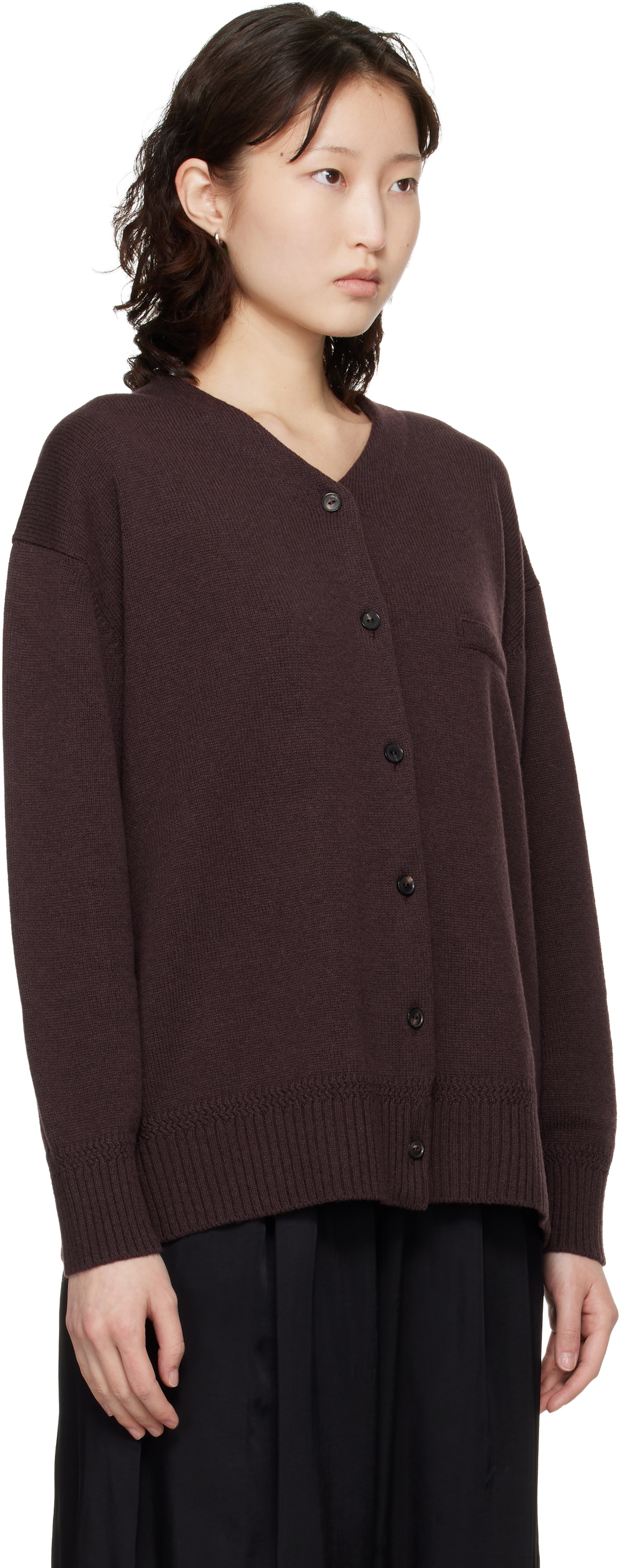 Cordera Burgundy Merino Wool Cardigan