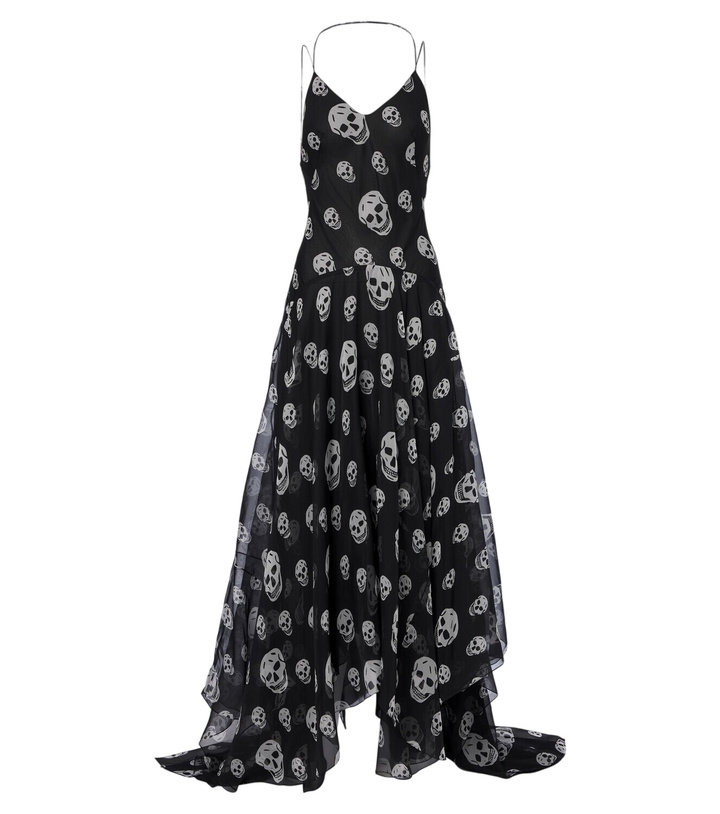 Photo: McQueen Skull silk chiffon maxi dress