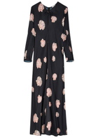 Forte_forte Shell-print Satin Maxi Dress Black