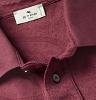 ETRO - Paisley-Print Cotton-Piqué Polo Shirt - Burgundy