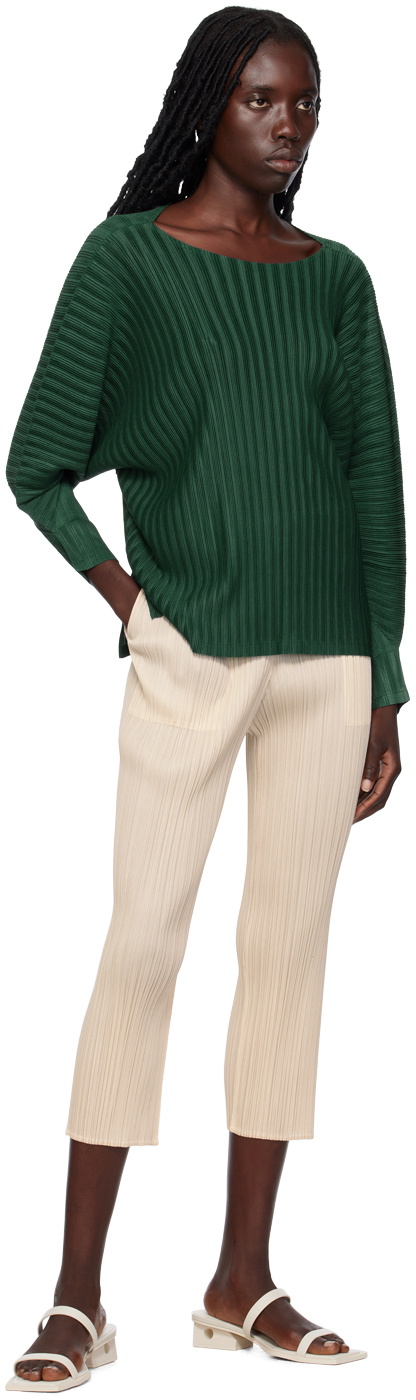 Pleats Please Issey Miyake Green Monthly Colors January Top Pleats 