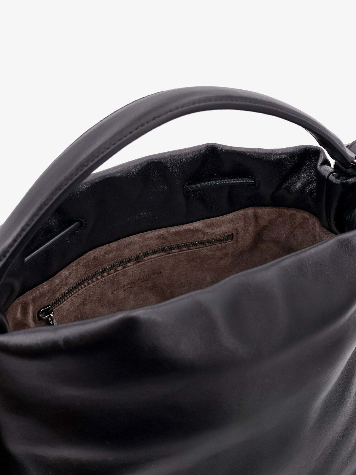 Portefeuille Femme Cuir Brunello Cucinelli Noir Logo - Fait Main En Italie, Luxe
