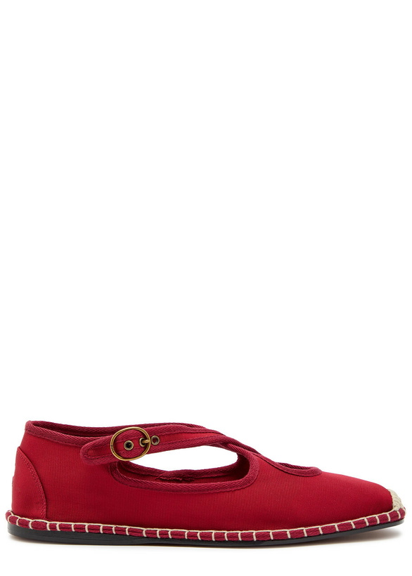 Photo: Polo Ralph Lauren Cross-over Grosgrain Espadrille Mary Jane Flats Red