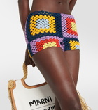 Marni x No Vacancy Inn crochet cotton shorts