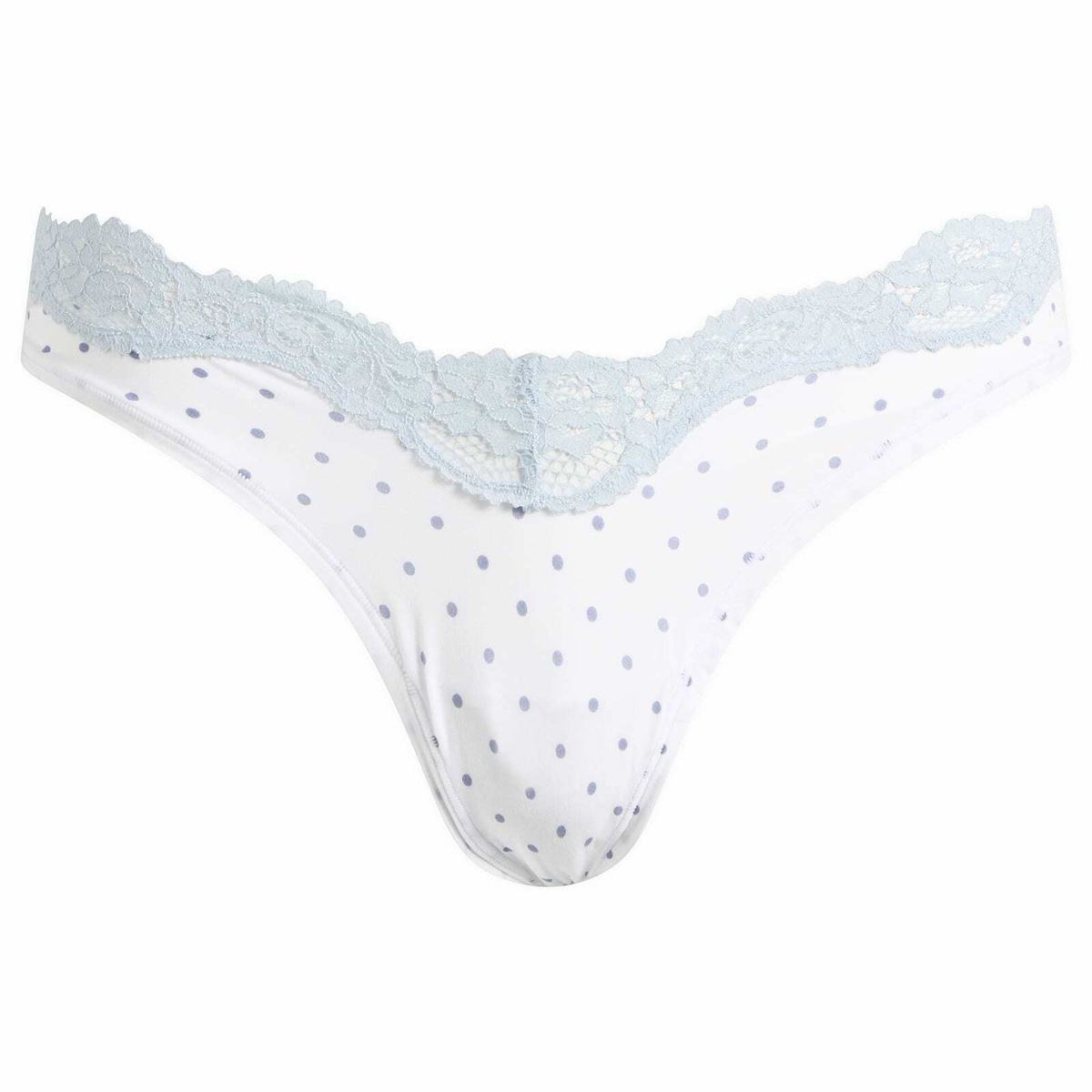SKIMS Women's Fits Everybody Lace Dipped Thong in Slate Dot Print