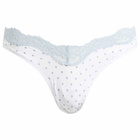 SKIMS Women's Fits Everybody Lace Dipped Thong in Slate Dot Print