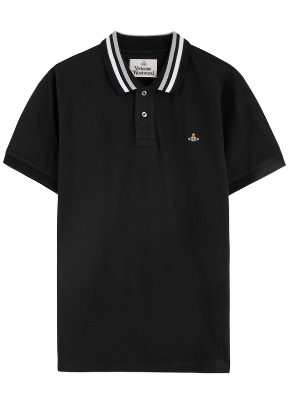 Photo: Vivienne Westwood Orb-embroidered Piqué Cotton Polo Shirt Black