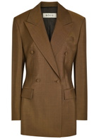 Rohe Double-breasted Wool and Mohair-blend Blazer Brown
