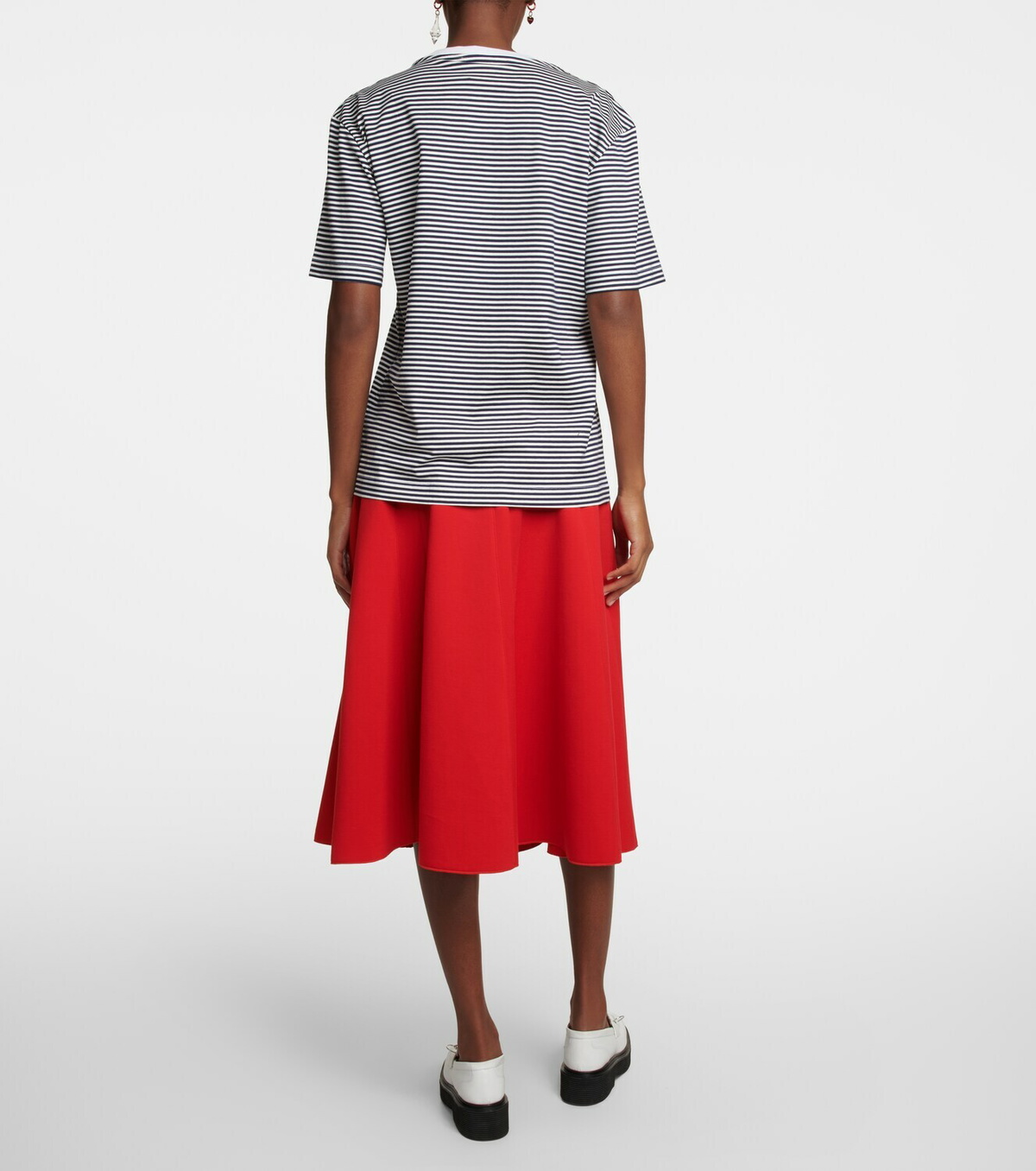Plan C - Striped oversized cotton-blend t-shirt