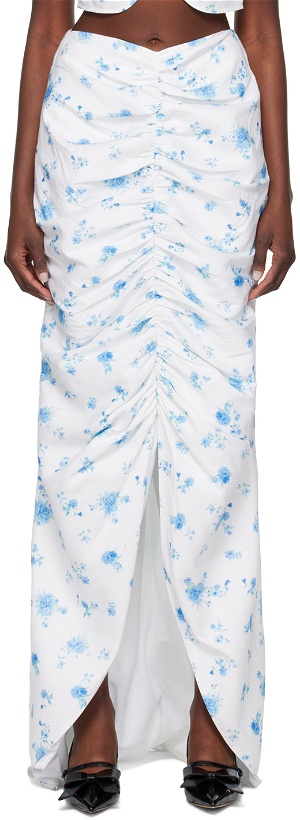 Photo: SHUSHU/TONG White Floral Maxi Skirt
