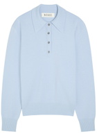 Rohe Compact Wool and Cashmere-blend Polo top Light Blue