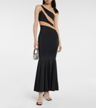 Norma Kamali Mesh-paneled jersey gown