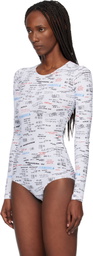 MM6 Maison Margiela White & Black Scoop Neck Bodysuit