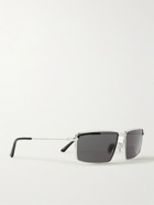 Balenciaga - Rectangle-Frame Silver-Tone Sunglasses