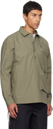 Reese Cooper Khaki Cotton Ripstop Pullover Cargo Shirt