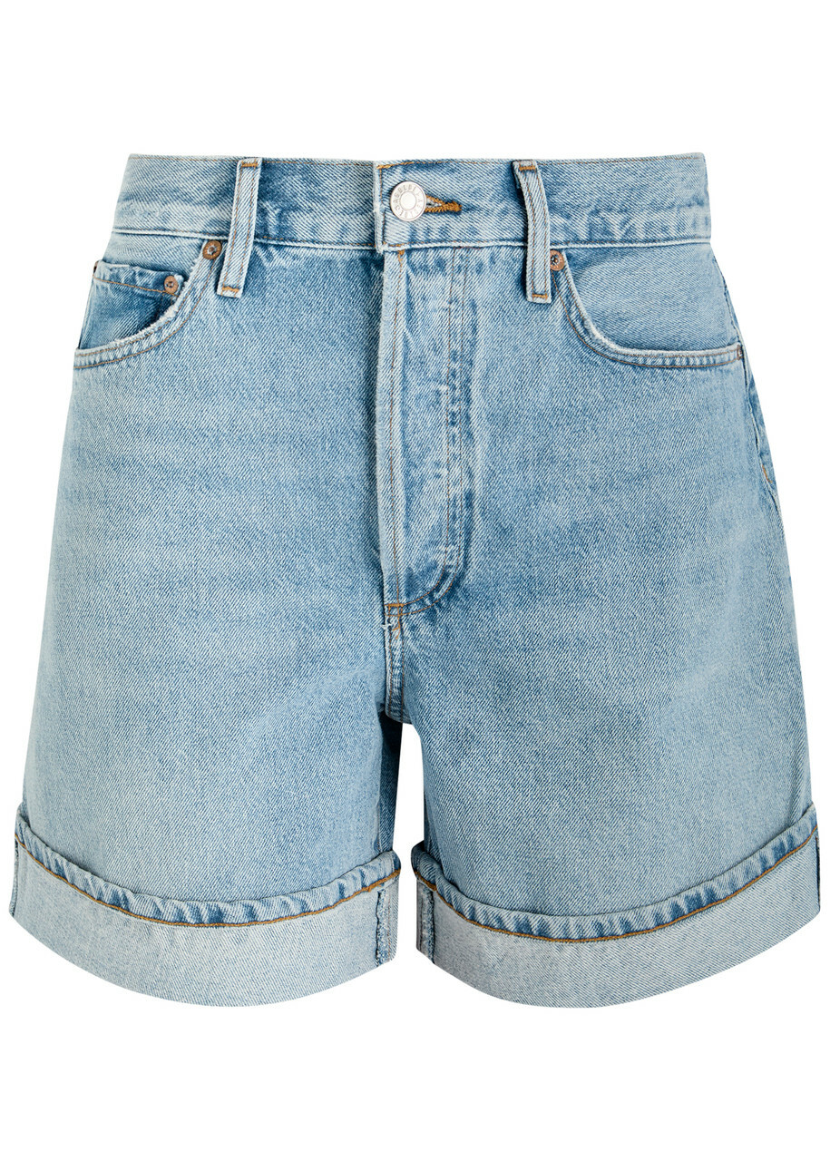 【BAON】Baltos Adjust Denim Bermuda Pants Ellis mid-rise denim Bermuda shorts in white - Agolde