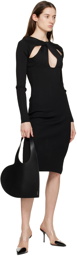 Coperni Black Twisted Cutout Midi Dress