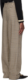Valentino Beige Houndstooth Wool Trousers