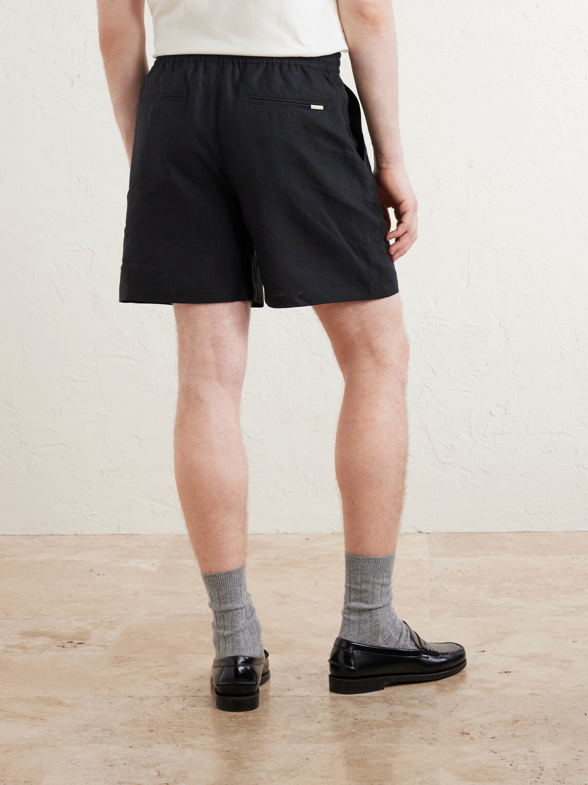 Aimé Leon Dore - Straight-Leg Linen Drawstring Shorts - Black