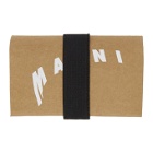 Marni Beige and White Logo Tribeca Card Holder