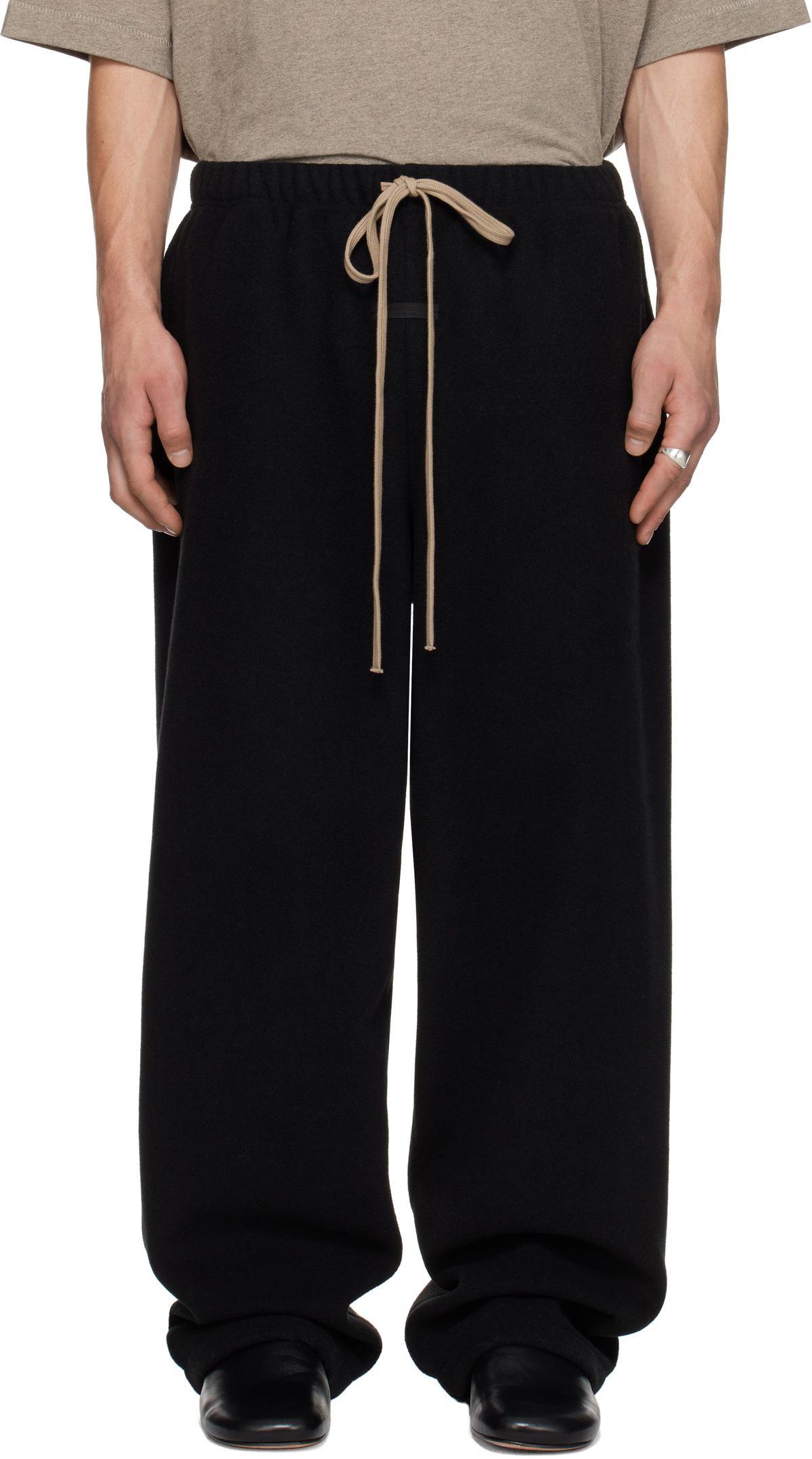Fear of God ESSENTIALS Black Brushed Relaxed Sweatpants Fear Of