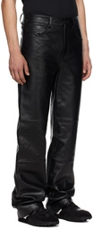 Marine Serre Black Embossed Leather Pants