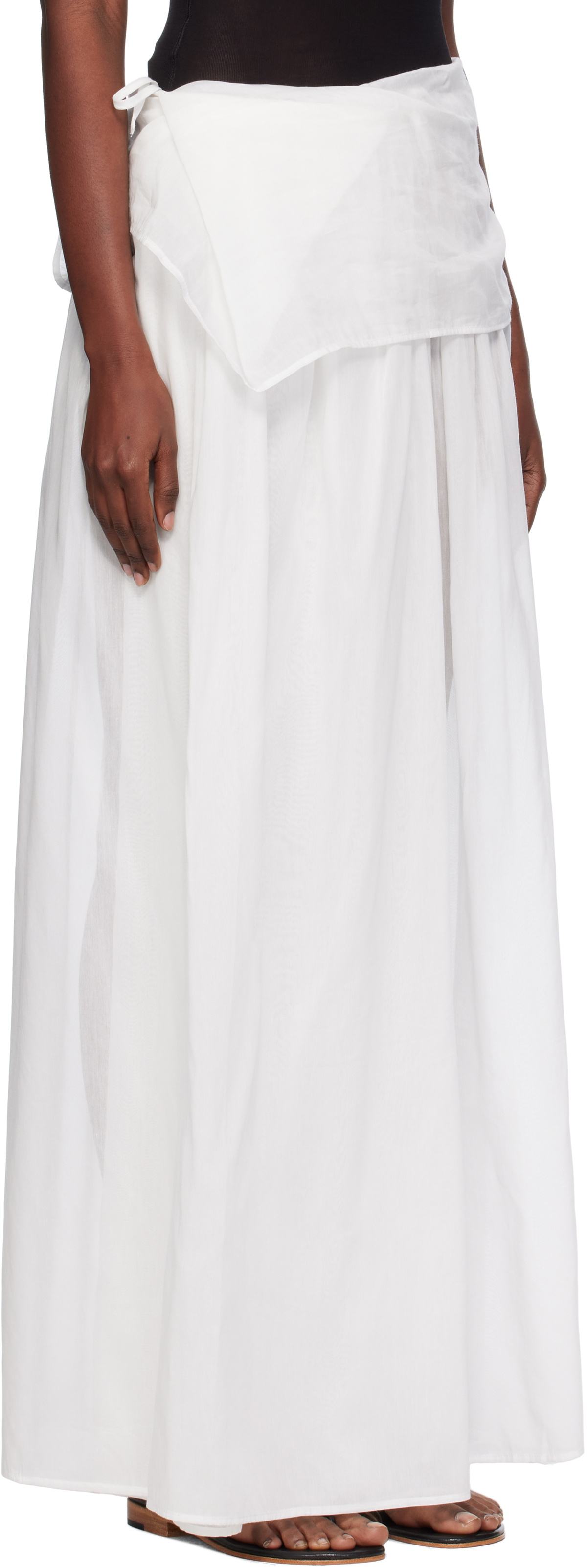 Paris Georgia White Elemental Silk Voile Maxi Skirt