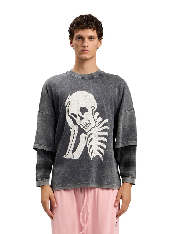Photo: Palm Angels Skull Double Long-Sleeved T-Shirt