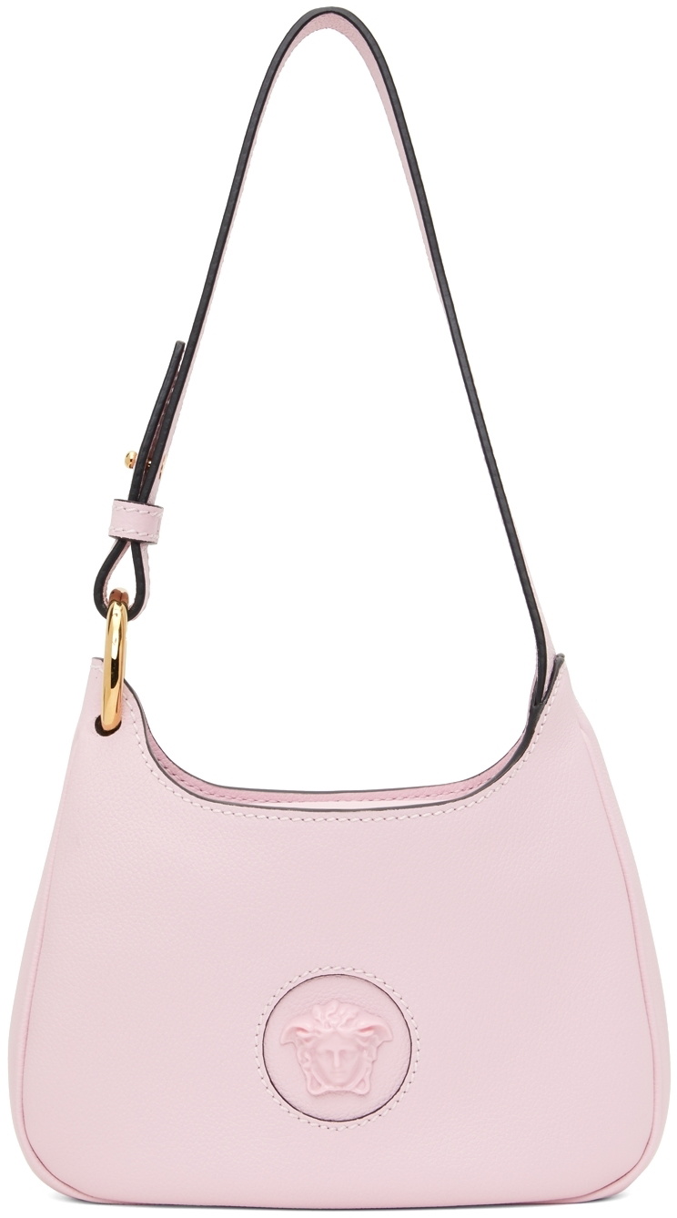 Versace La Medusa Pink Grained Calfskin Leather Shoulder Bag