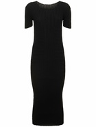 ISSEY MIYAKE Pleated Cotton Blend Midi Dress