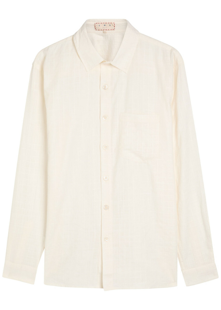 Smr Days Enamorados Embroidered Cotton-blend Shirt Ecru