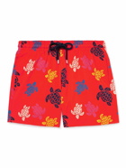 Vilebrequin - Moorise Straight-Leg Mid-Length Printed Recycled Swim Shorts - Red