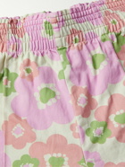 Acne Studios - Straight-Leg Floral-Print Herringbone Cotton Trousers - Pink