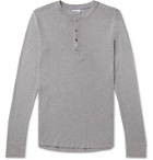 Schiesser - Karl Heinz Slim-Fit Mélange Cotton-Jersey Henley Pyjama T-Shirt - Gray