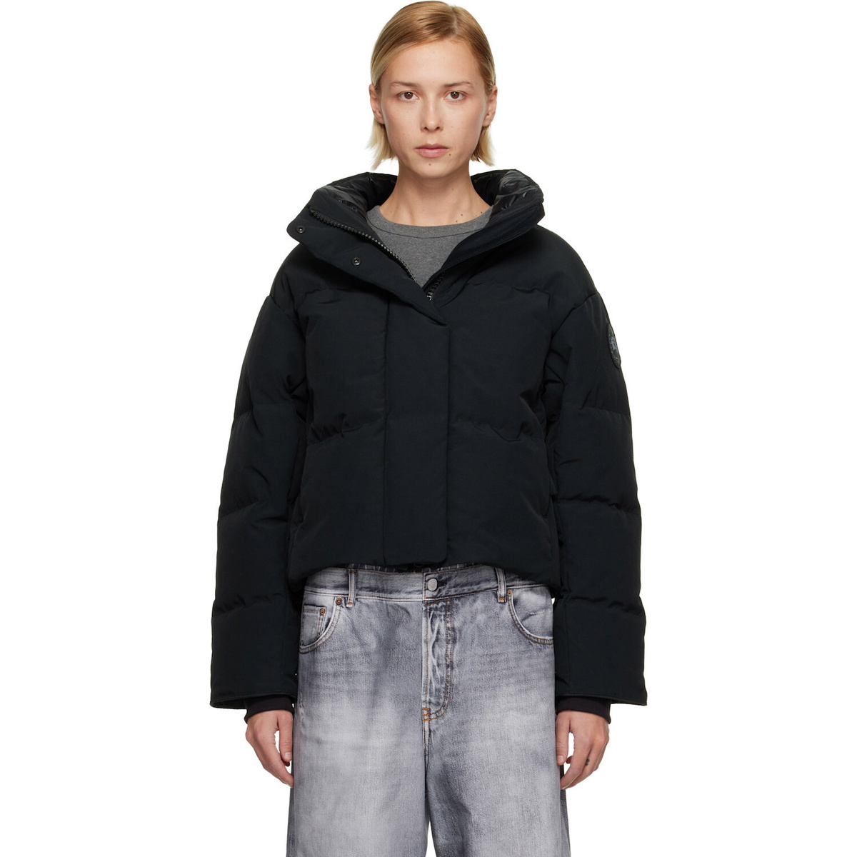 Canada Goose Black 'Black Label' Grandview Cropped Down Jacket