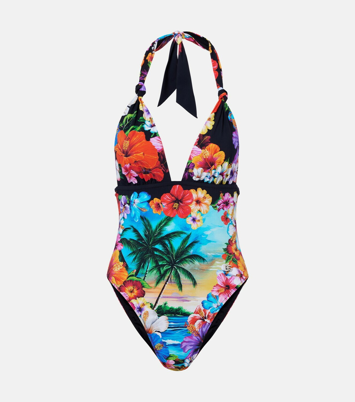 Dolce&Gabbana Floral halterneck swimsuit