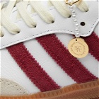 Adidas x Sporty & Rich Samba Sneakers in White/Collegiate Burgundy/Cream White
