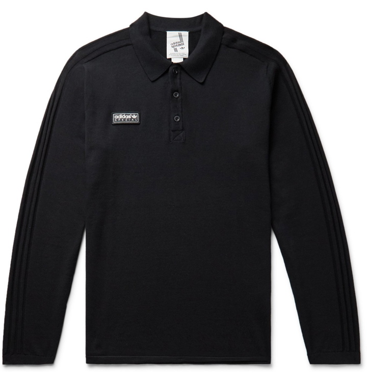 Photo: adidas Consortium - SPEZIAL Newsam Logo-Appliquéd Cotton-Jersey Polo Shirt - Black
