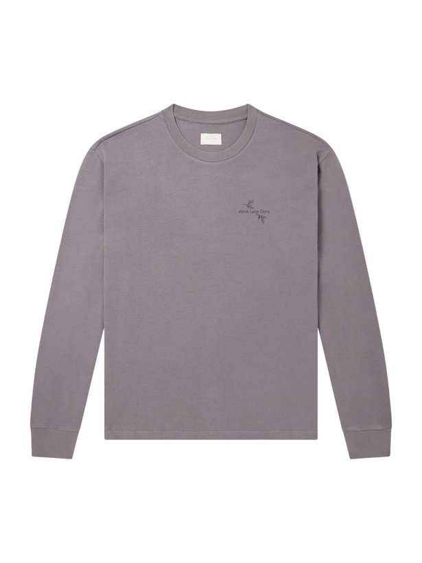 Photo: Aimé Leon Dore - Logo-Embroidered Cotton-Jersey T-Shirt - Gray