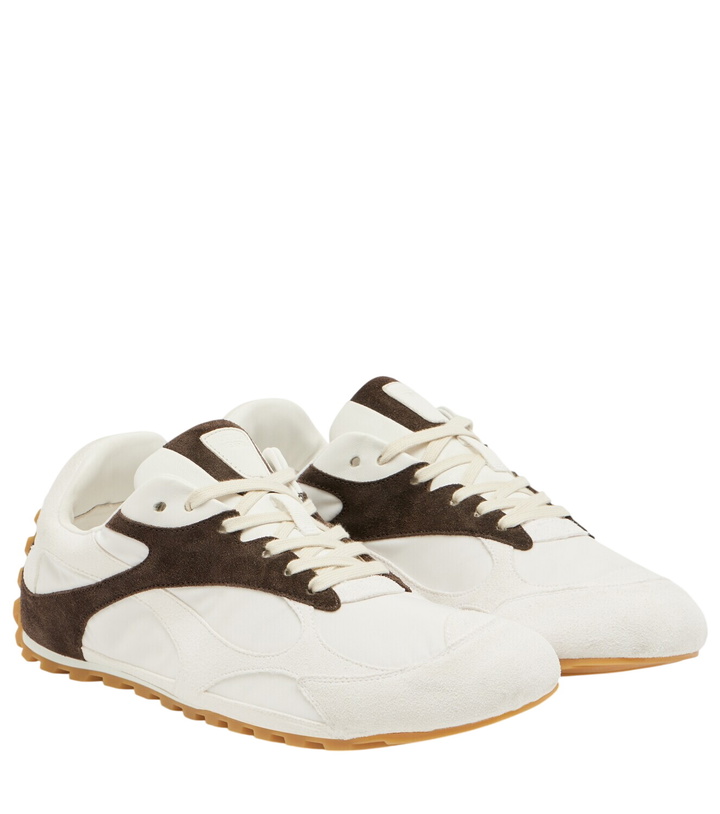 Photo: Bottega Veneta Orbit Flash suede-trimmed sneakers
