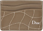 Dime Brown Quilted Card Holder