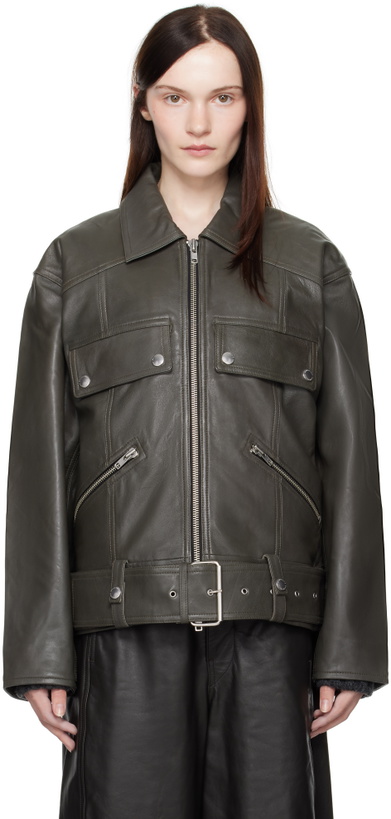 Photo: Stand Studio Gray Yara Leather Jacket